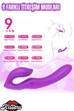 Titreşim Strapless Çift Taraflı Giyilebilir G Noktası Ve Klitoris Uyarıcılı Lezbiyen Vibratör
