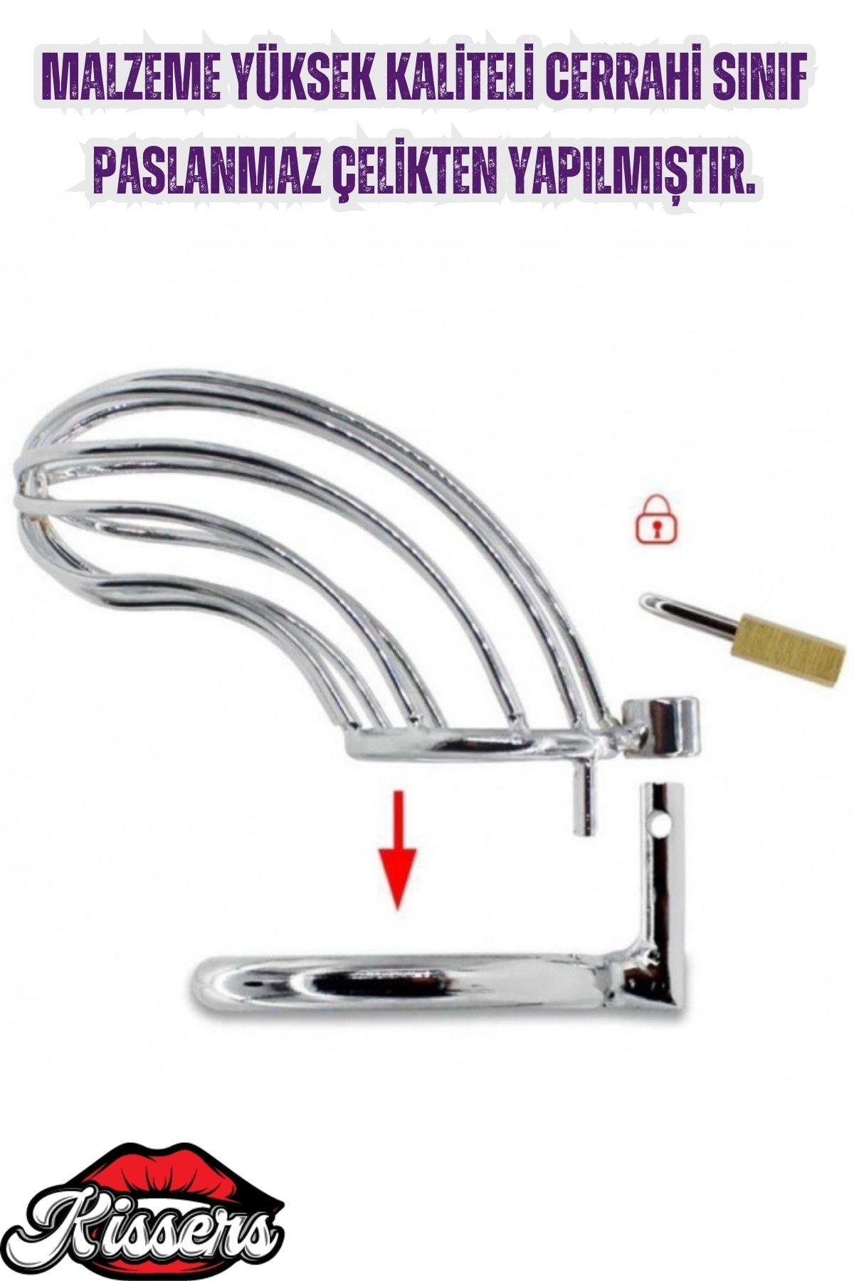 Bsdm Paslanmaz Çelik Penis Kilidi Metal Esaret Kafesi Chastity Device Cock Cage Erkek Bekaret Cihazı