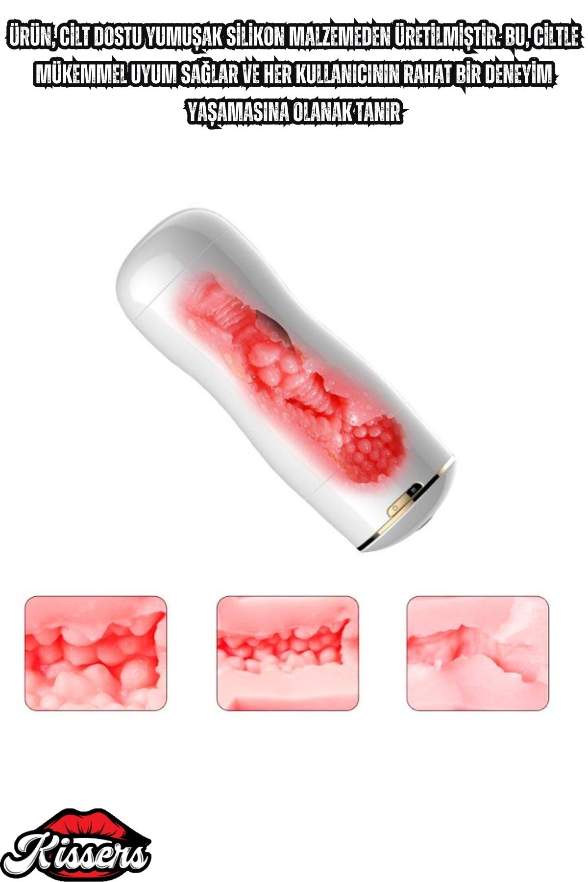 Şarjlı İnleme Sesli Güçlü Titreşimli  Çift Taraflı Vantuzlu Otomatik Mastürbatör