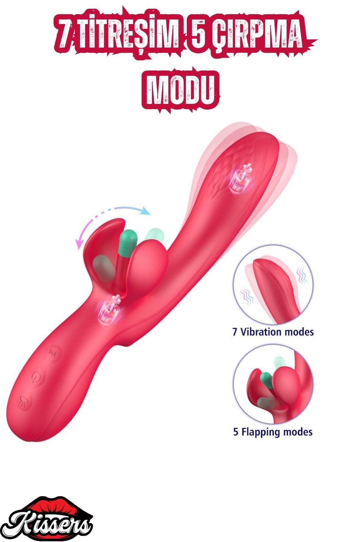 Anna Şarjlı 2 in 1 Klitoris G Nokta Uyarıcı Titreşimli Çırpma Hareketli Kavisli Vibratör