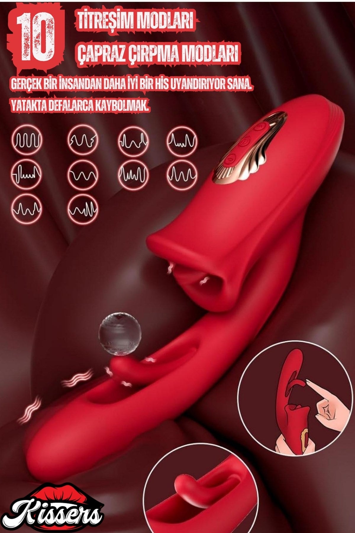 Titreşimli Aşağı Yukarı Dudak Ve Dil Hareketli G Noktası Ve Klitoris Uyarıcılı Hareketli Vibratör