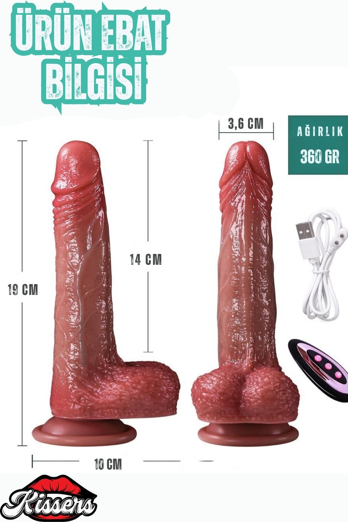 Uzaktan Kumandalı Isıtmalı İleri Geri Hareketli Rotasyonlu Realistik Ten Rengi Penis Dildo 19 Cm