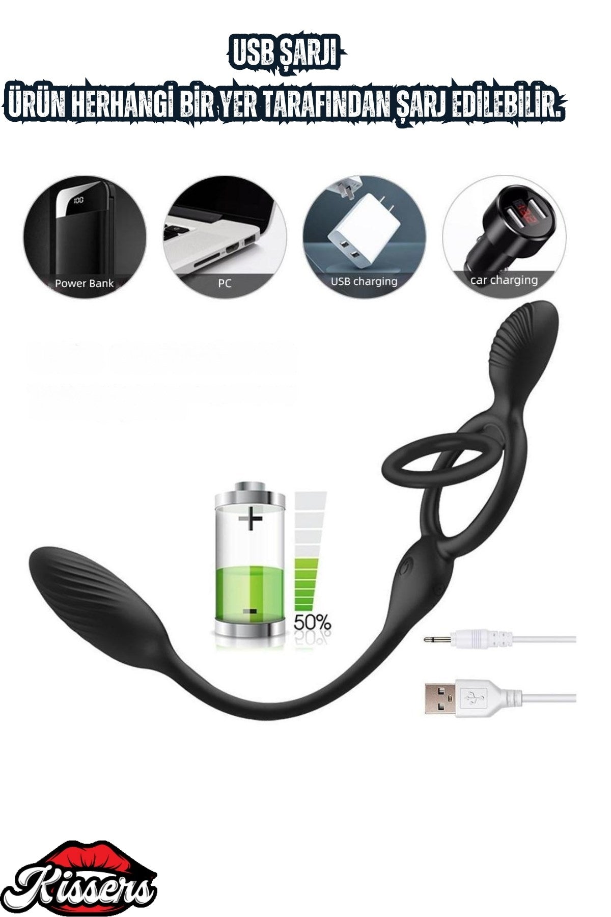 Şarjlı Kablosuz Kumandalı Perine Uyarıcı Anal Vibratör Klitoris Uyarıcı Testis Penis Halkası