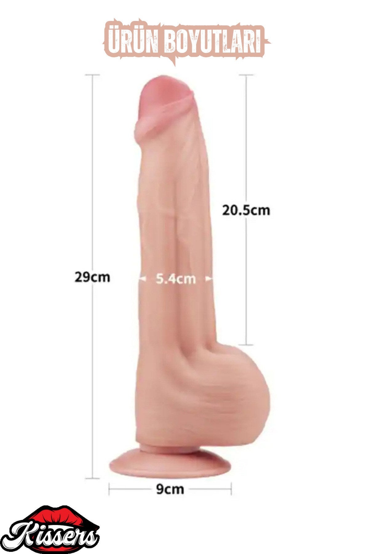Çift Katmanlı Ultra Gerçekçi Ten Rengi Oynar Derili Realistik Dildo Penis 29 Cm