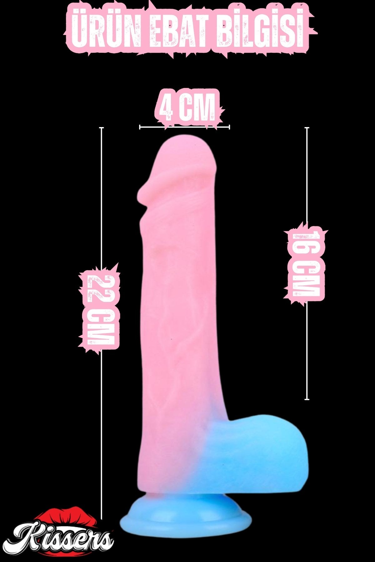 Cinsel Oyuncak Neo Renk Karanlıkta Parlayan Dildo Ultra Yumuşak Realistik Yapay Penis Dildo 22 CM