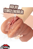 3 Girişli Oral Anal Vajina Girişli Titreşimli Cinsel Oyuncak Realistik Vajina Mastürbatör Melez