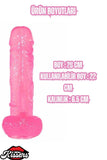 Ultra Realistik Damarlı Bükülebilir Vantuzlanabilir Jel Dokusunda pembe Dildo Penis 28 Cm