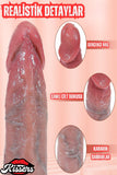  Isıtmalı Rotasyonlu İleri Geri Hareketli Ultra Realistik Uzaktan Kumandalı Testissiz Dildo Penis 22 Cm