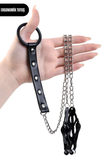 BDSM Fetiş Siyah Metal Penis Halkalı Meme Kelepçesi Ayarlanabilir