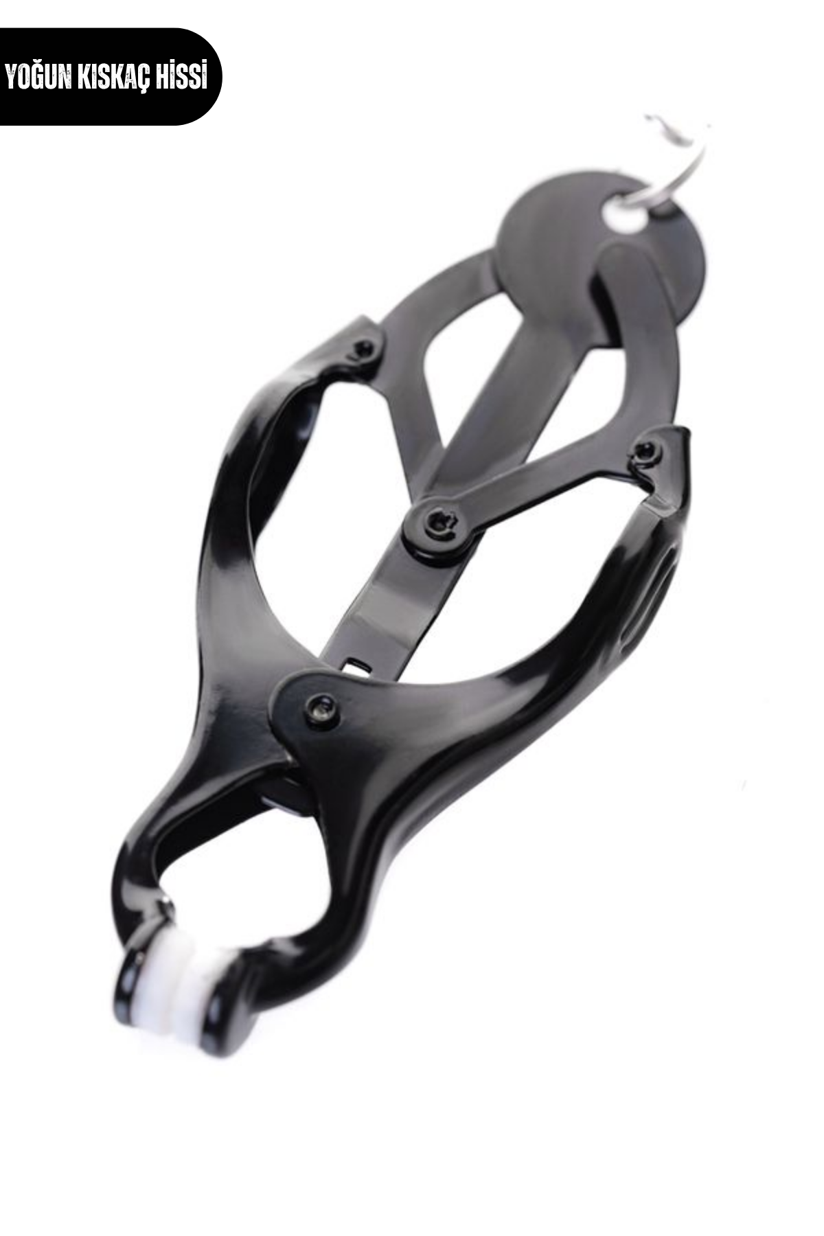 BDSM Fetiş Siyah Metal Penis Halkalı Meme Kelepçesi Ayarlanabilir
