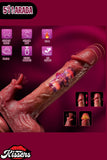 Uzaktan Kumandalı İleri Geri Hareketli Dil Yalama Modlu Isıtmalı Penis Ten Dildo Vibratör 21 Cm