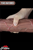 Lovetoy Ultra Realistik Hareketli Deri Çift Katmanlı Platin Silikon Yüksek Kalite Dildo Penis 28.5 cm