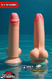 Kablolu Kumandalı Vantuzlu Güçlü Titreşimli Kayar Deri Skin Penis Dildo 17.5 cm