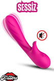 Cinsel Oyuncak Klitoris ve G Nokta Uyarıcılı Güçlü Titreşimli Sıvı Geçirmez Vibratör Pembe 18 Cm