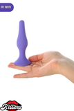 A-Toys Silikon Anal Plug 12,5 cm Mor Boğumlu Kavisli Vantuzlu Tasarım