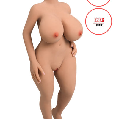 Sesli Titreşim Usb Şarjlı Anal Vajinal Isıtmalı 12.3 Kg 100 cm Beyaz Ten Sex Doll Realistik Manken 2