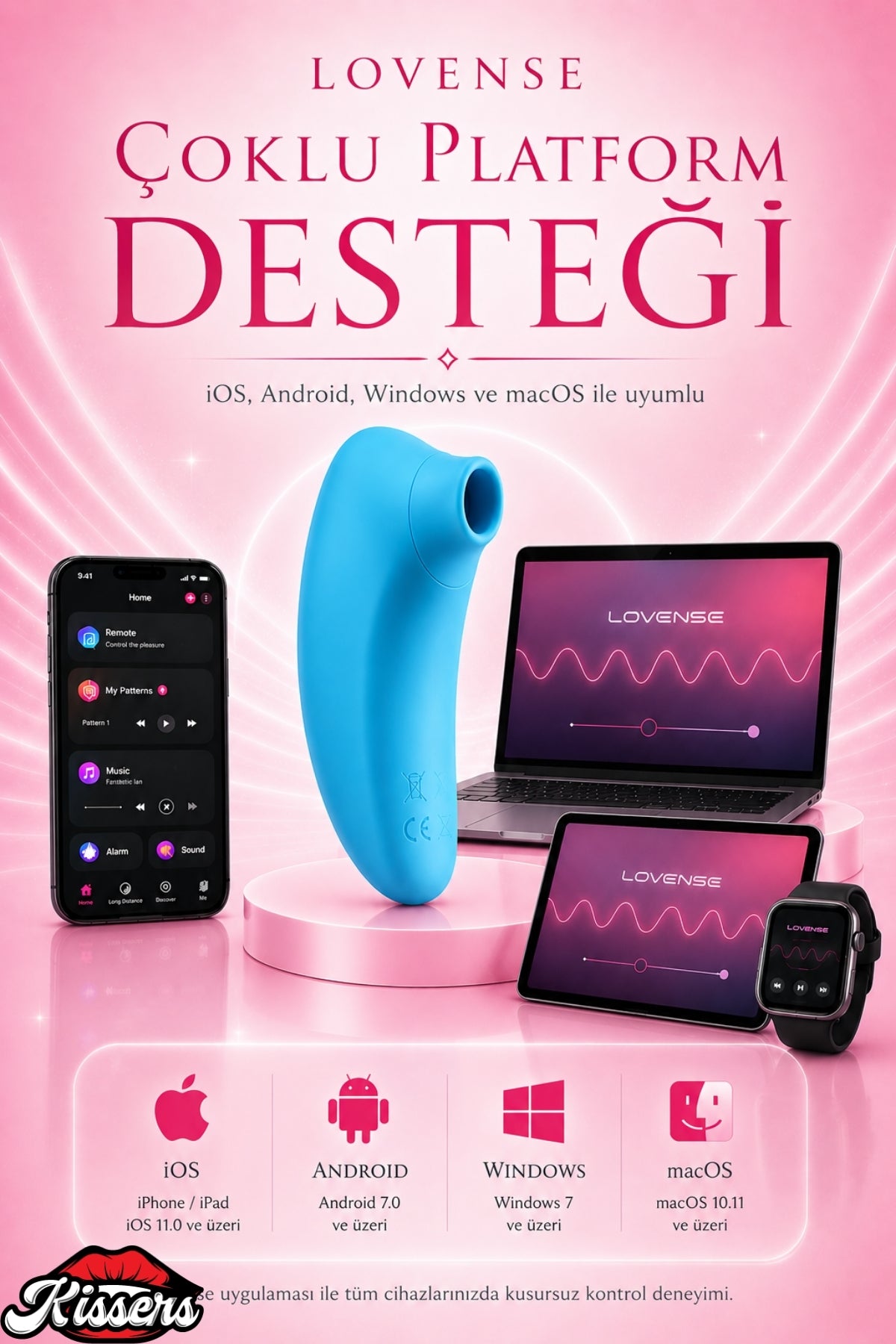 Lovense Dünyanin Her Yerinden Kontrol Edilebilen Tenera Emiş Vibratör