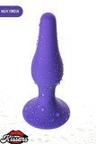 A-Toys Silikon Anal Plug 12,5 cm Mor Boğumlu Kavisli Vantuzlu Tasarım