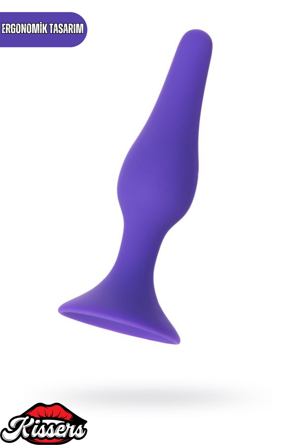 A-Toys Silikon Anal Plug 11,3 cm Mor Boğumlu Kavisli Vantuzlu Tasarım