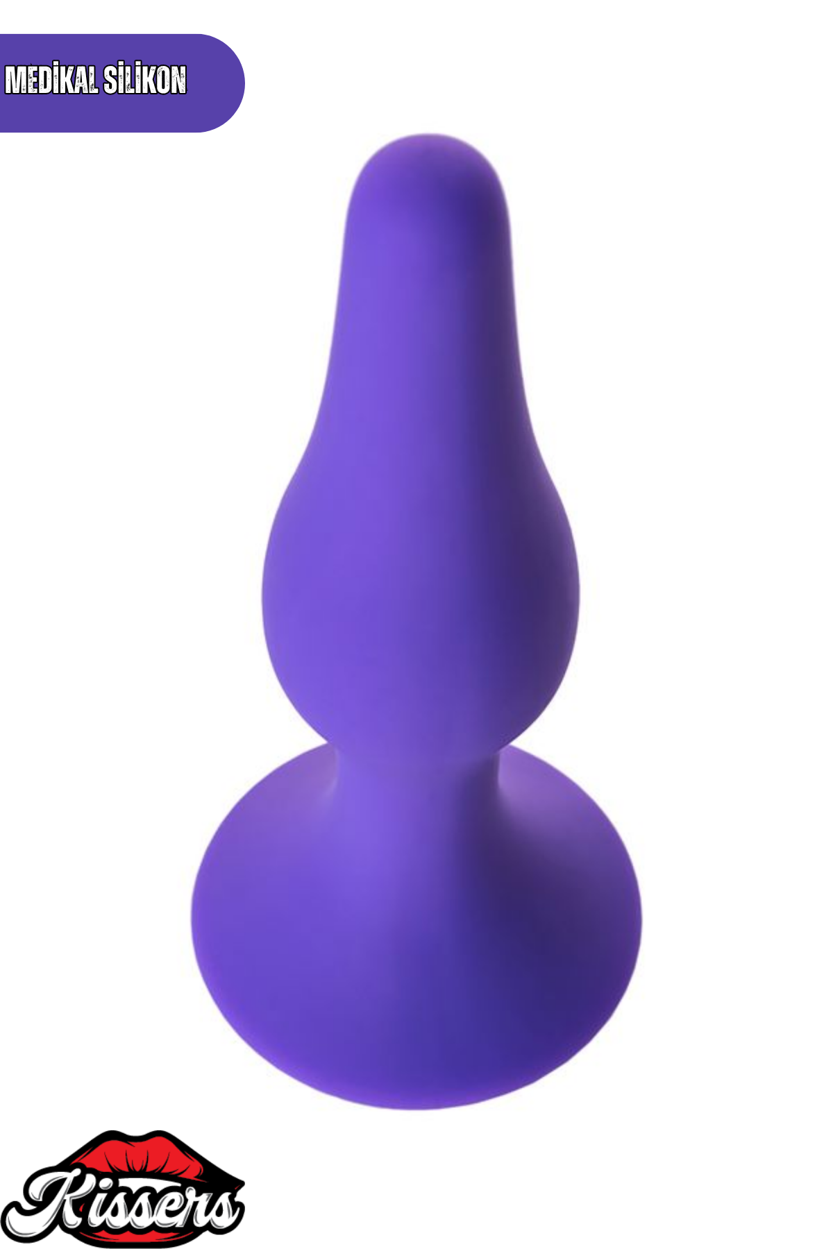 A-Toys Silikon Anal Plug 11,3 cm Mor Boğumlu Kavisli Vantuzlu Tasarım