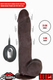 Hareketli Kayar Deri Çift Katmanlı Realistik Dildo Ultra Yumuşak Gerçekçi Titreşimli Zenci Yapay Penis 25 cm