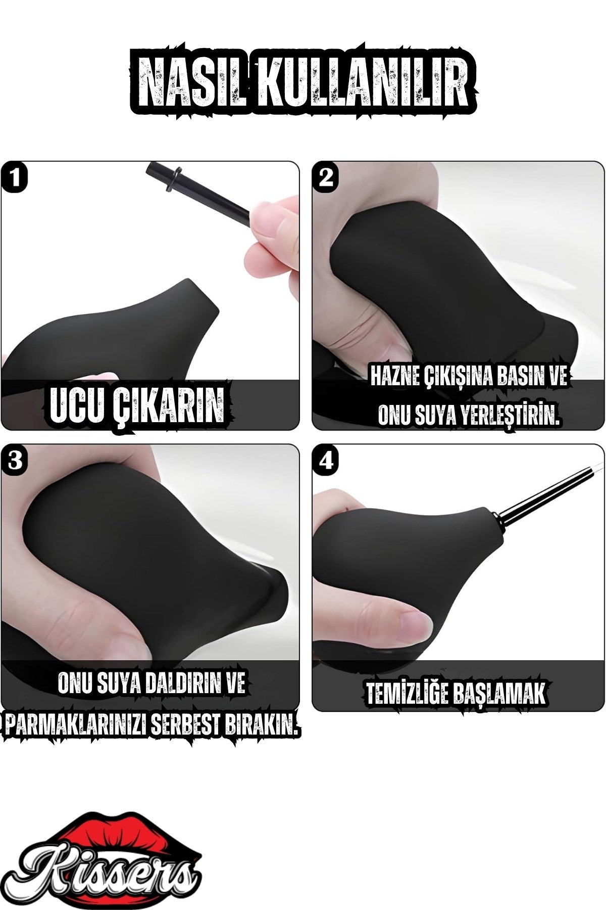 Cinsel Oyuncak Anal Douche Kit Medikal Silikon Anal Temizlik Pompası