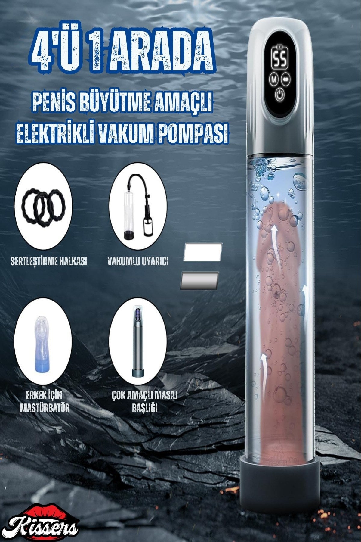 Maximizer Pro Sulu & Susuz Kullanılabilen Yüksek Basınçlı Ayarlı Emişli Eğitici Vakum Penis Pompası