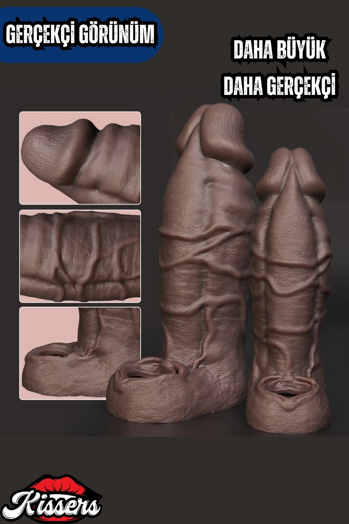 Ultra Realistik Kalınlaştırıcı İlişki Uzatıcı Damarlı Testisli Dolgulu Penis Kılıfı Melez
