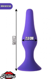 A-Toys Silikon Anal Plug 11,3 cm Mor Boğumlu Kavisli Vantuzlu Tasarım