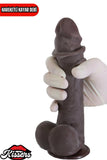 Hareketli Kayar Deri Çift Katmanlı Realistik Dildo Ultra Yumuşak Gerçekçi Titreşimli Zenci Yapay Penis 25 cm