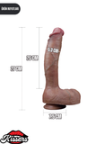 Lovetoy Ultra Realistik Hareketli Deri Çift Katmanlı Platin Silikon Yüksek Kalite Dildo Penis 27 cm