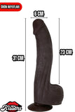 Mega Boy Hareketli Kayar Deri Çift Katmanlı Realistik Ultra Yumuşak Gerçekçi Titreşimli Yapay Penis 31 cm