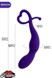 Wlap Kavisli Esnek Silikon Anal Plug 16 cm Mor Kalp Tabanlı Medikal Silikon