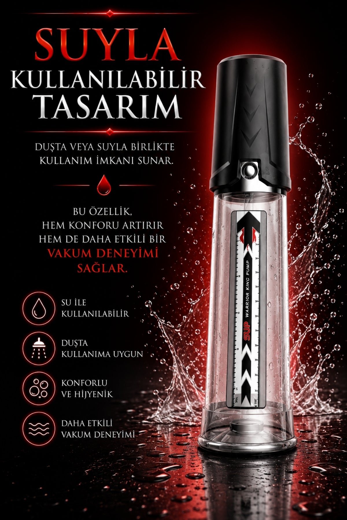 Hydro ML 1 Büyük Hazneli Suyla Kullanılabilir Yüksek Performanslı Hydro Manuel Penis Pompası
