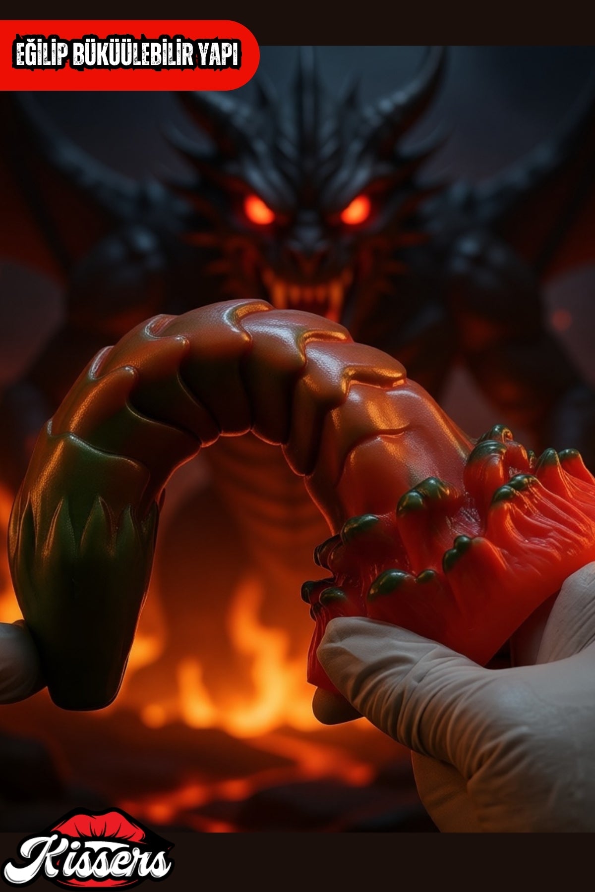 Ultra Gerçekçi Büyük Boy Realistik Kalın Monster Scylla Yeşil Dildo Yapay Penis 19.5 cm