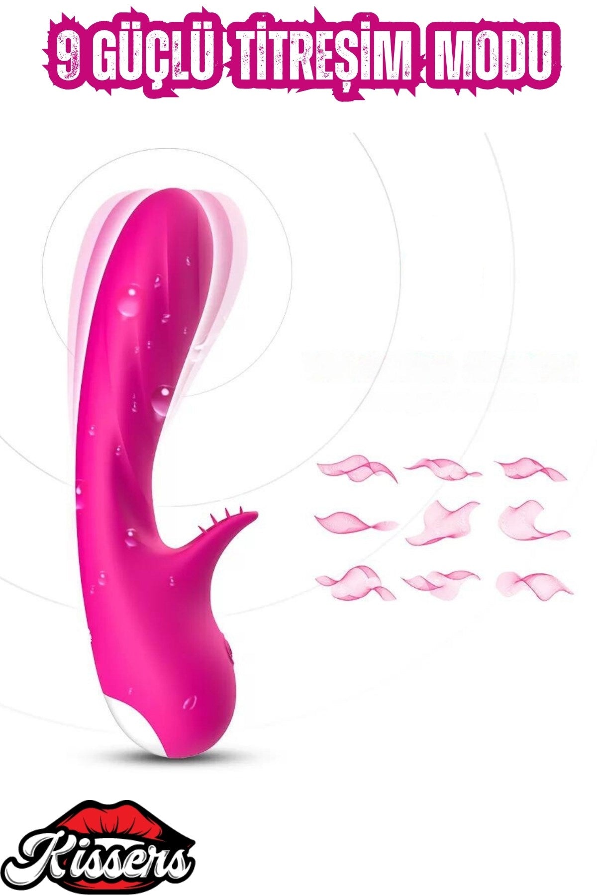 Cinsel Oyuncak Klitoris ve G Nokta Uyarıcılı Güçlü Titreşimli Sıvı Geçirmez Vibratör Pembe 18 Cm