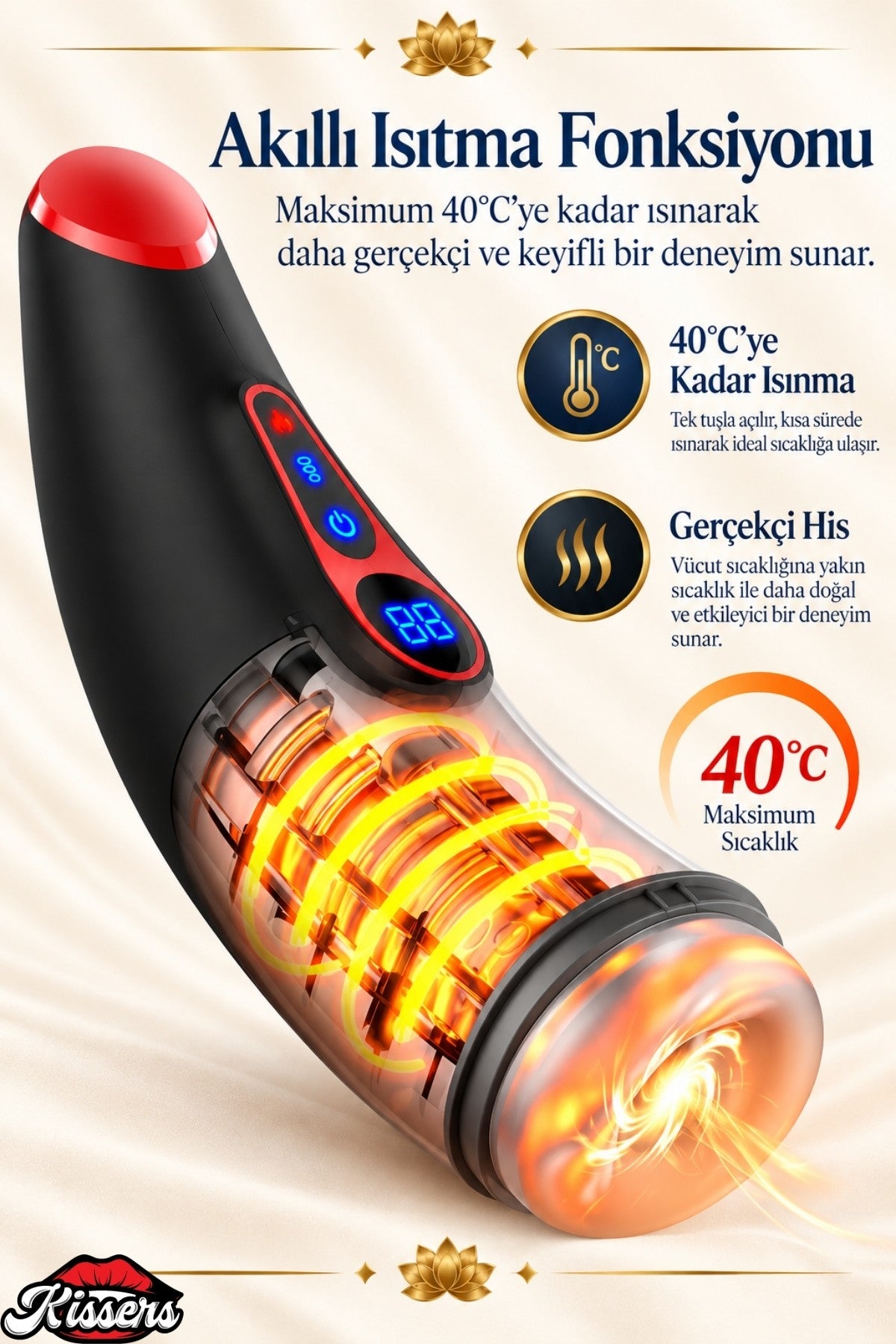 Akıllı Isıtmalı İnleme Sesli Emiş ve Titreşim Özellikli Suni Vajina Lcd Ekran Otomatik Mastürbatör