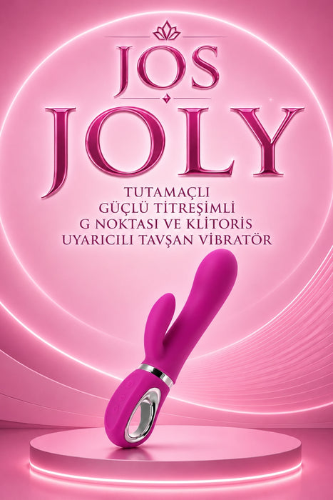 Jos Jolly Tutamaçlı Güçlü Titreşimli G Noktası ve Klitoris Uyarıcılı Tavşan Vibratör