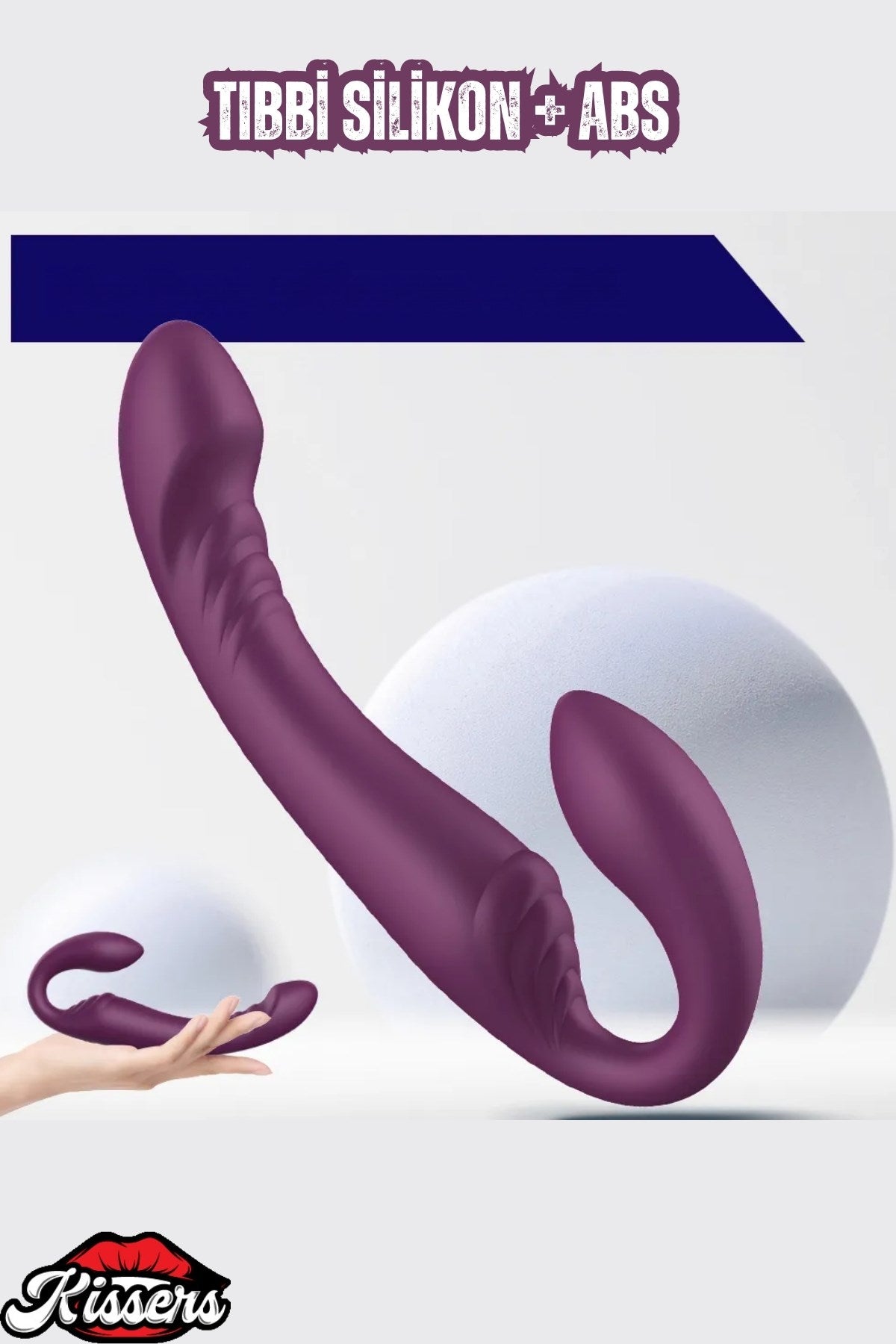 Alice Şarjlı Uzaktan Kumandalı Rotasyon Hareketli Çift Taraflı Strapless Strapon Vibratör