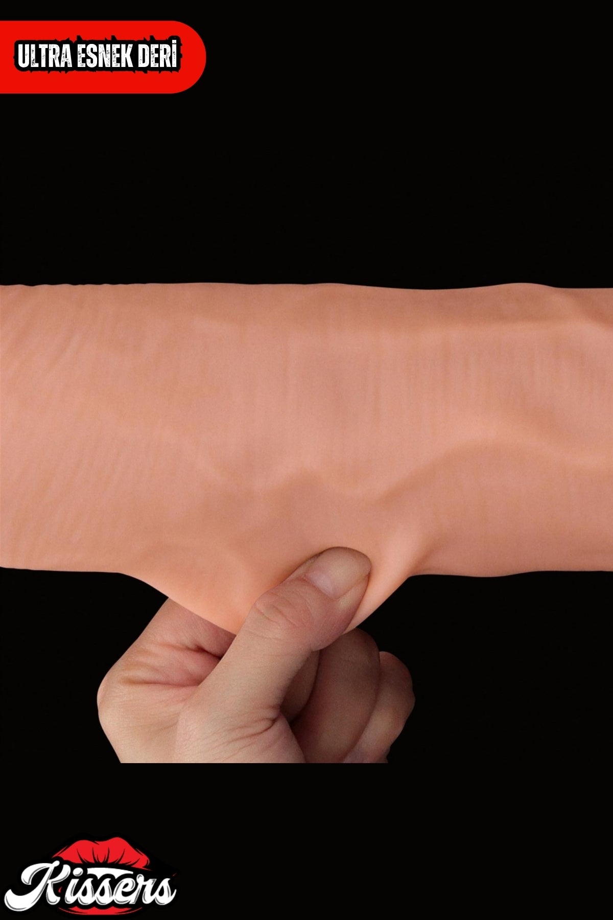 Mega Boy Hareketli Kayar Deri Çift Katmanlı Realistik Dildo Ultra Yumuşak Gerçekçi Titreşimli Yapay Penis 37 cm