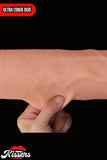 Mega Boy Hareketli Kayar Deri Çift Katmanlı Realistik Dildo Ultra Yumuşak Gerçekçi Titreşimli Yapay Penis 37 cm