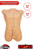 Titreşim Modlu Anal Girişli Erkek Yarım Manken 10.8 Kg 52 cm Beyaz Ten Sex Doll Realistik