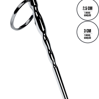 Genişleyen Tasarımlı Paslanmaz Çelik Gümüş Penis Halkalı Üretra Çubuğu 10.5 Cm