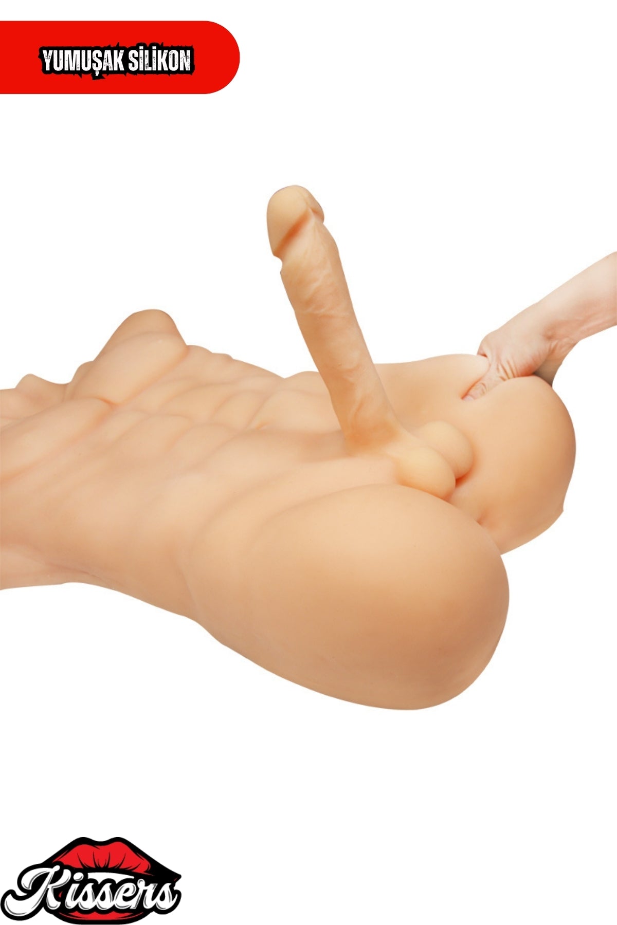 Titreşim Modlu Anal Girişli Erkek Yarım Manken 10.8 Kg 52 cm Beyaz Ten Sex Doll Realistik