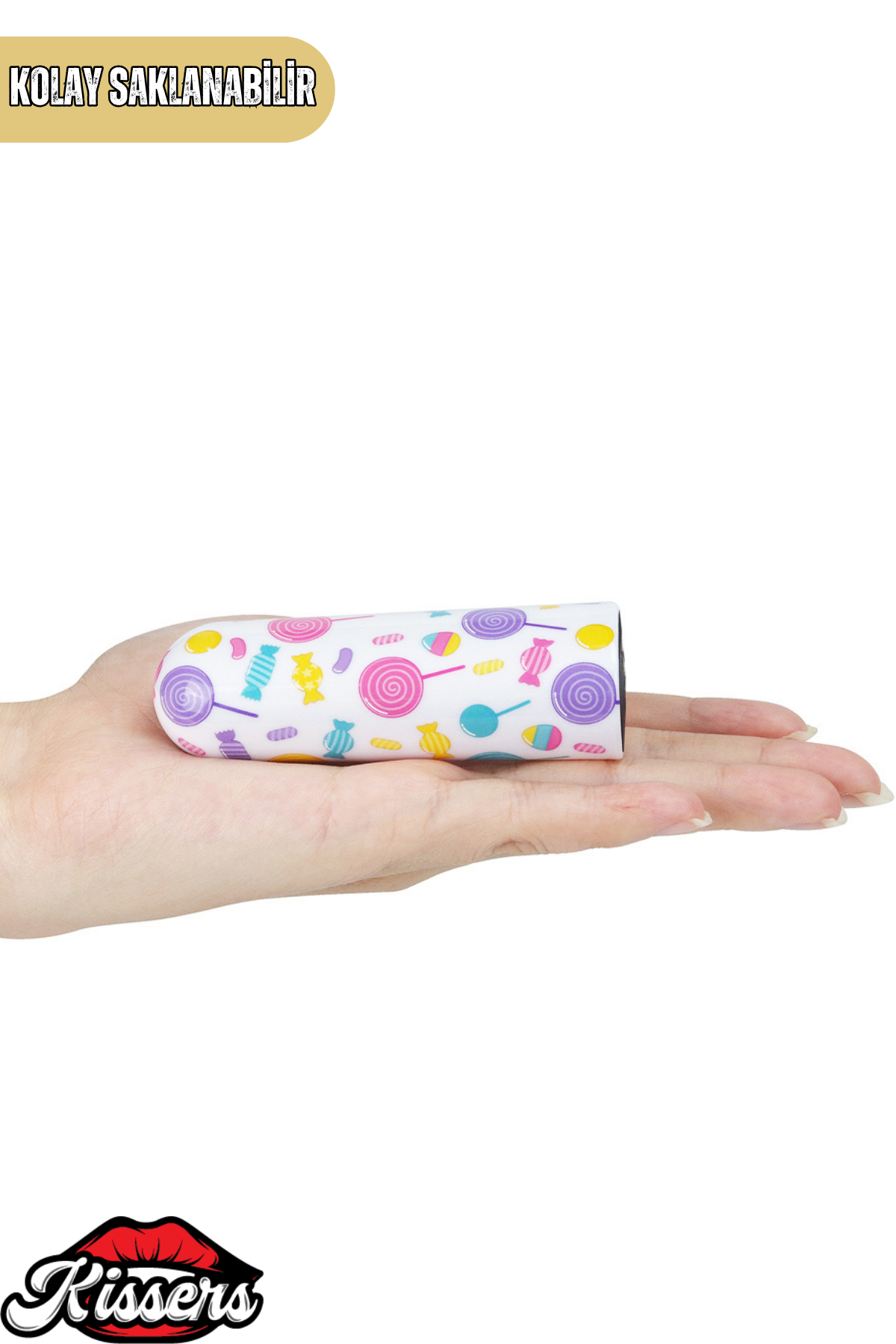 Lovetoy Lolipop Desenli Şarjlı Mini Vibratör Giyilebilir Güçlü Titreşimli Su Geçirmez Masaj Cihazı