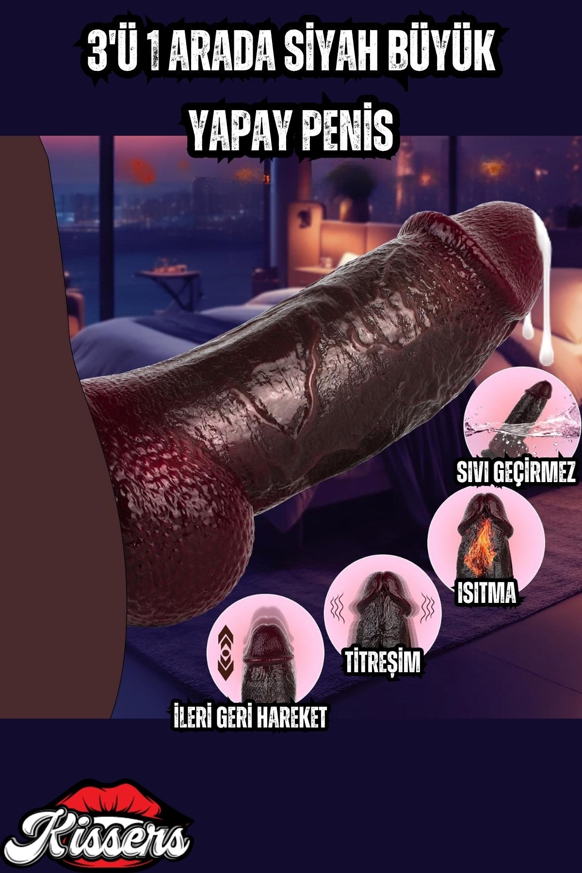 Uzaktan Kumandalı İleri Geri Hareketli Isıtmalı Ultra Realistik Kalın Penis Dildo 21 Cm
