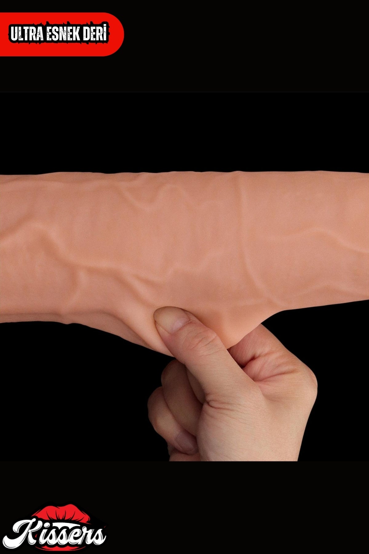Mega Boy Hareketli Kayar Deri Çift Katmanlı Realistik Dildo Ultra Yumuşak Gerçekçi Titreşimli Yapay Penis 35 cm