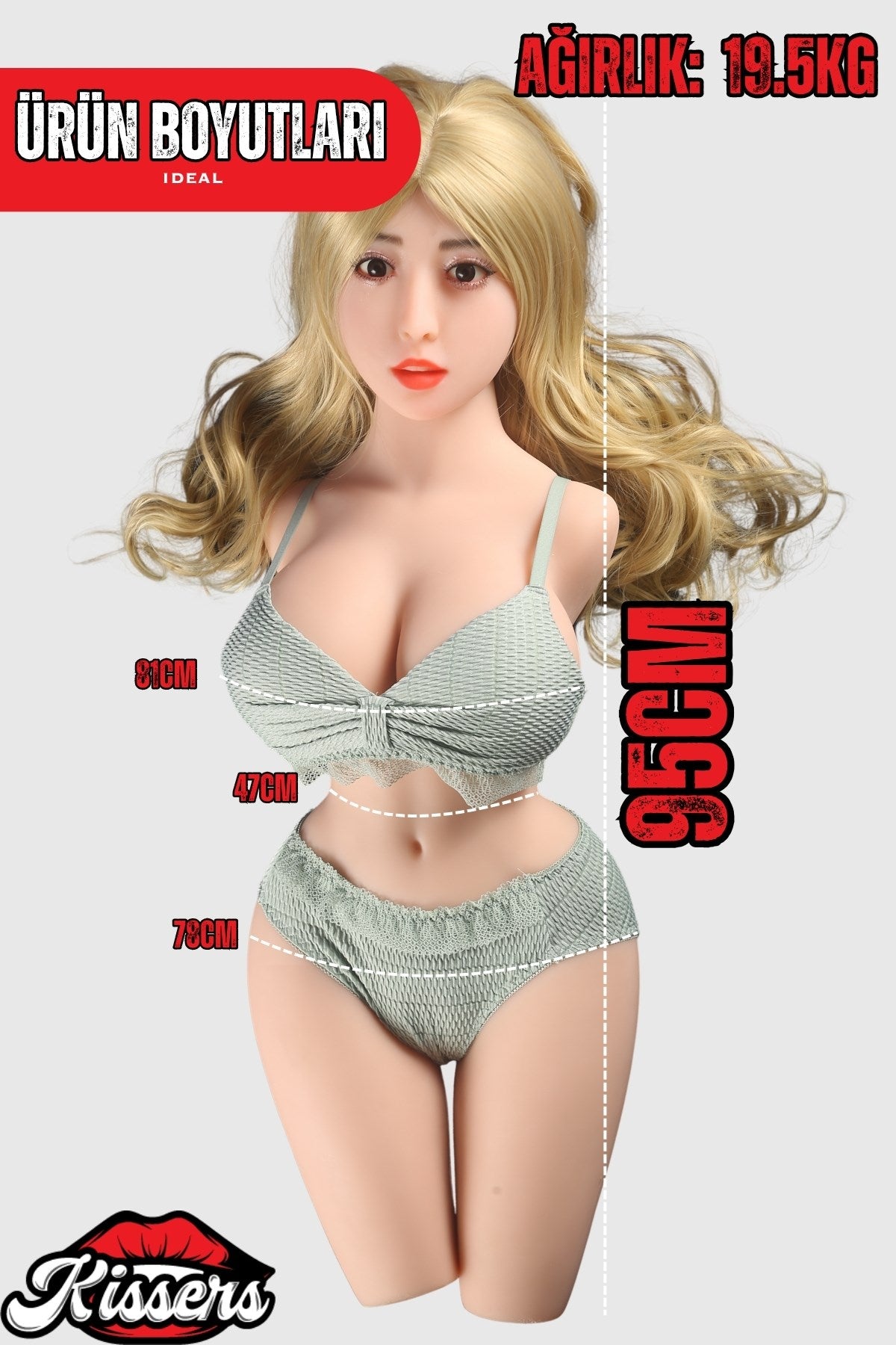 Yeni Nesil Anal Vajinal Oral İşlevli Isıtmalı Titreşimli Yarım Vucüt Realistik Manken 20 Kg Lyla