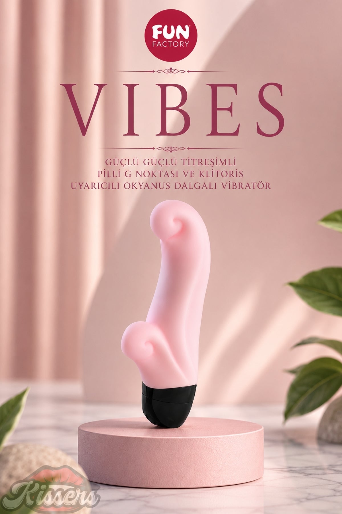Fun Factory Vibes Güçlü Titreşimli Pilli G Noktası ve Klitoris Uyarıcılı Okyanus Dalgalı Vibratör