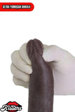 Hareketli Kayar Deri Çift Katmanlı Realistik Dildo Ultra Yumuşak Gerçekçi Titreşimli Zenci Yapay Penis 20 cm